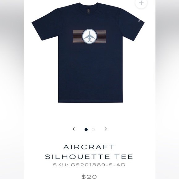 Gulfstream branded Aircraft Silhouette Tee in Navy, Size M - Picture 3 of 6